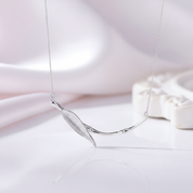 Morning Dew on Bamboo Leaf Necklace-Black Diamonds New York