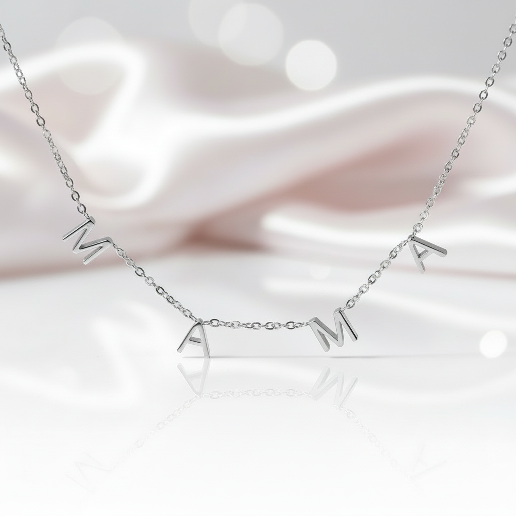 Mother's Day Mama Letter Pendant Necklace-Black Diamonds New York