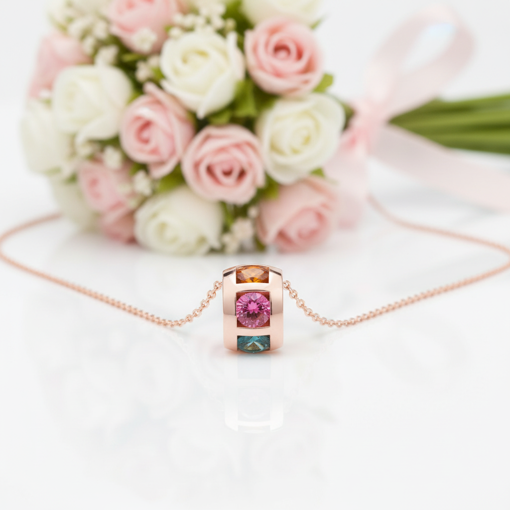 Multi Color Stone Circle Pendant Necklace-Black Diamonds New York