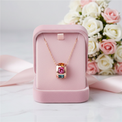 Multi Color Stone Circle Pendant Necklace-Black Diamonds New York