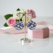 Multi-Gems Orchid Flower Drop Earrings-Black Diamonds New York