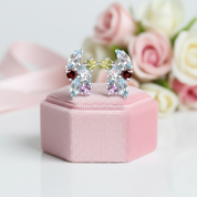 Multicolor Gemstone Stud Earrings-Black Diamonds New York