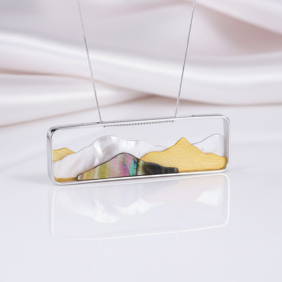 Multipeaked Mountain Design Pendant-Black Diamonds New York
