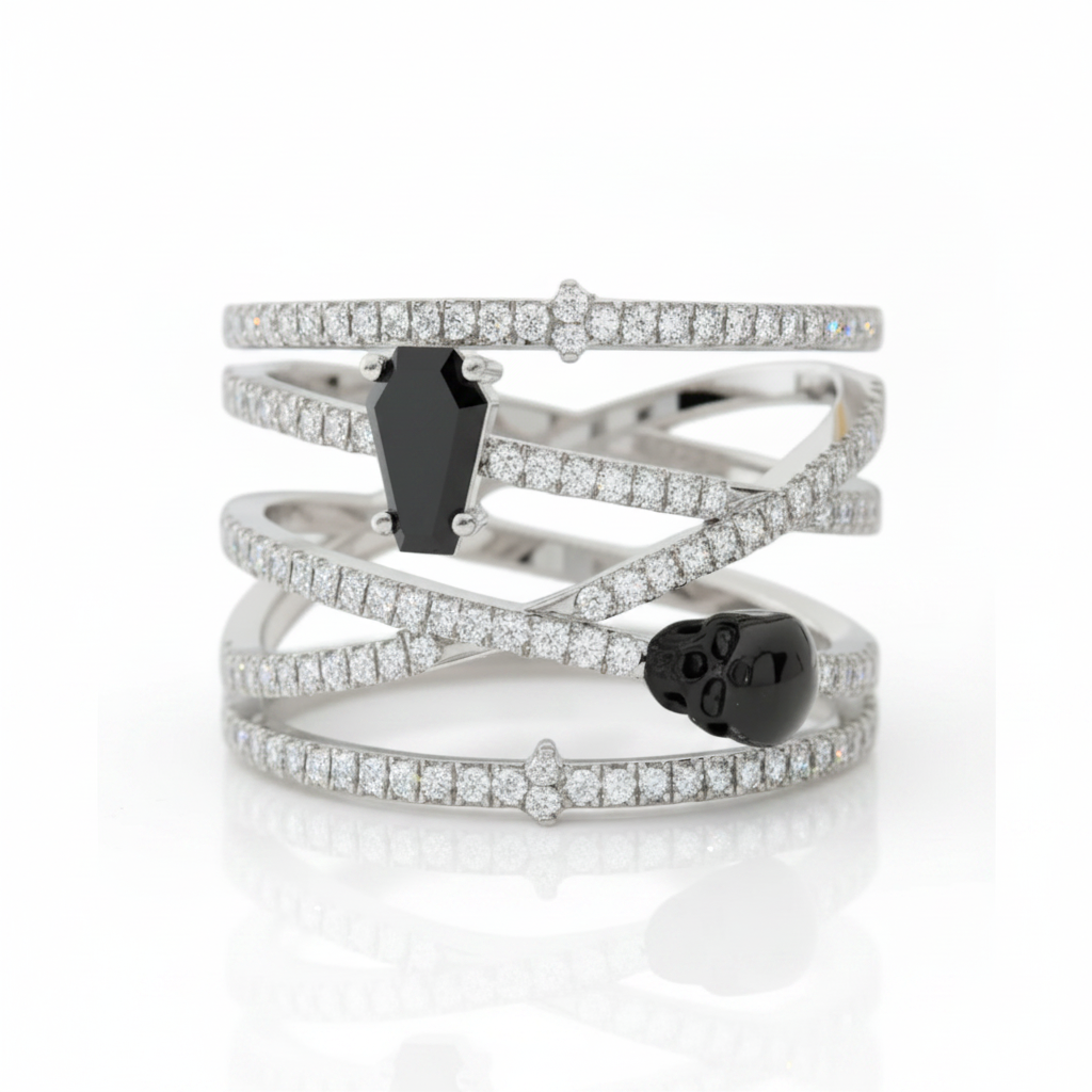 My Other Half- Limited Coffin Shape Diamond Option Rings-Black Diamonds New York