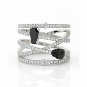 My Other Half- Limited Coffin Shape Diamond Option Rings-Black Diamonds New York