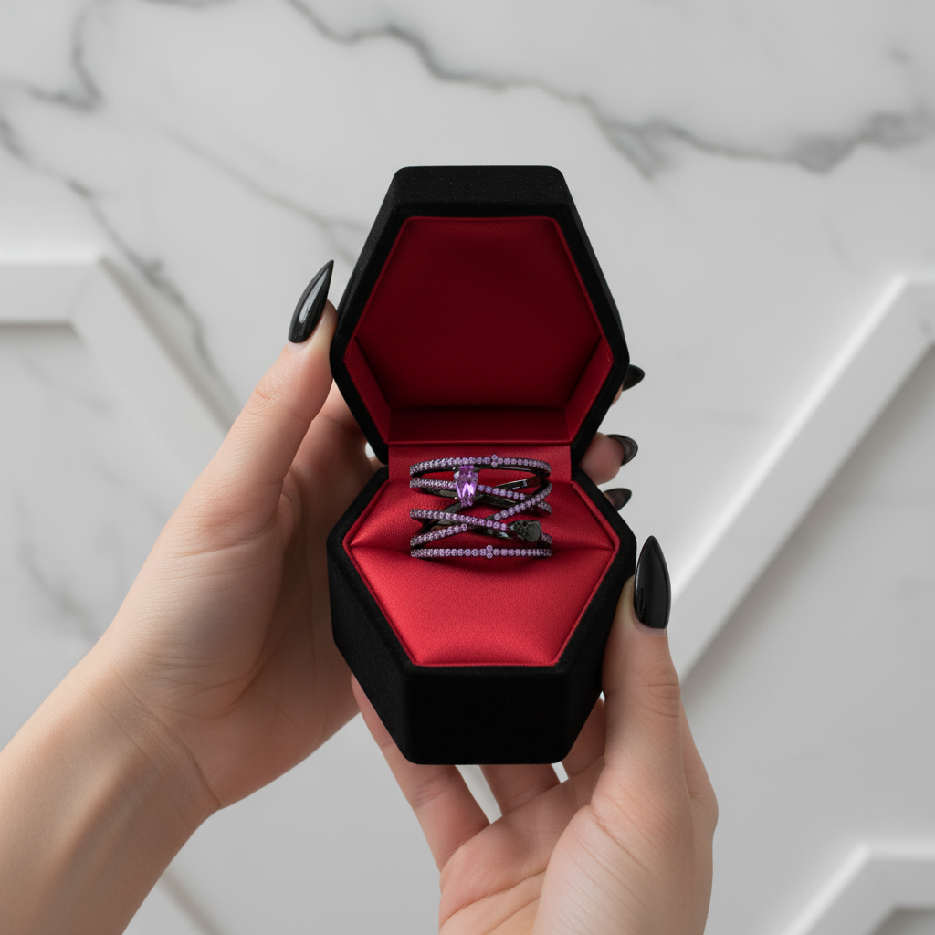 My Other Half- Limited Coffin Shape Diamond Option Rings-Black Diamonds New York