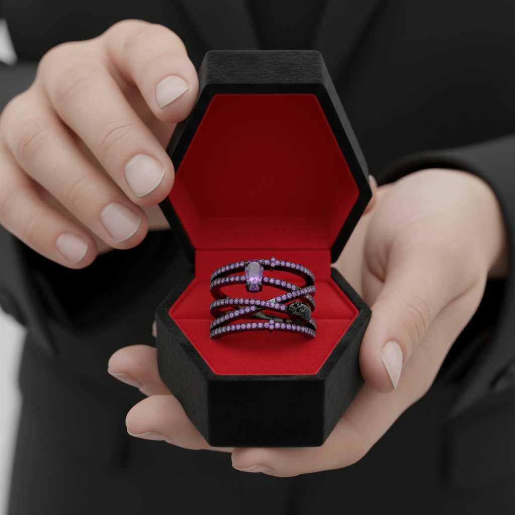 My Other Half- Limited Coffin Shape Diamond Option Rings-Black Diamonds New York