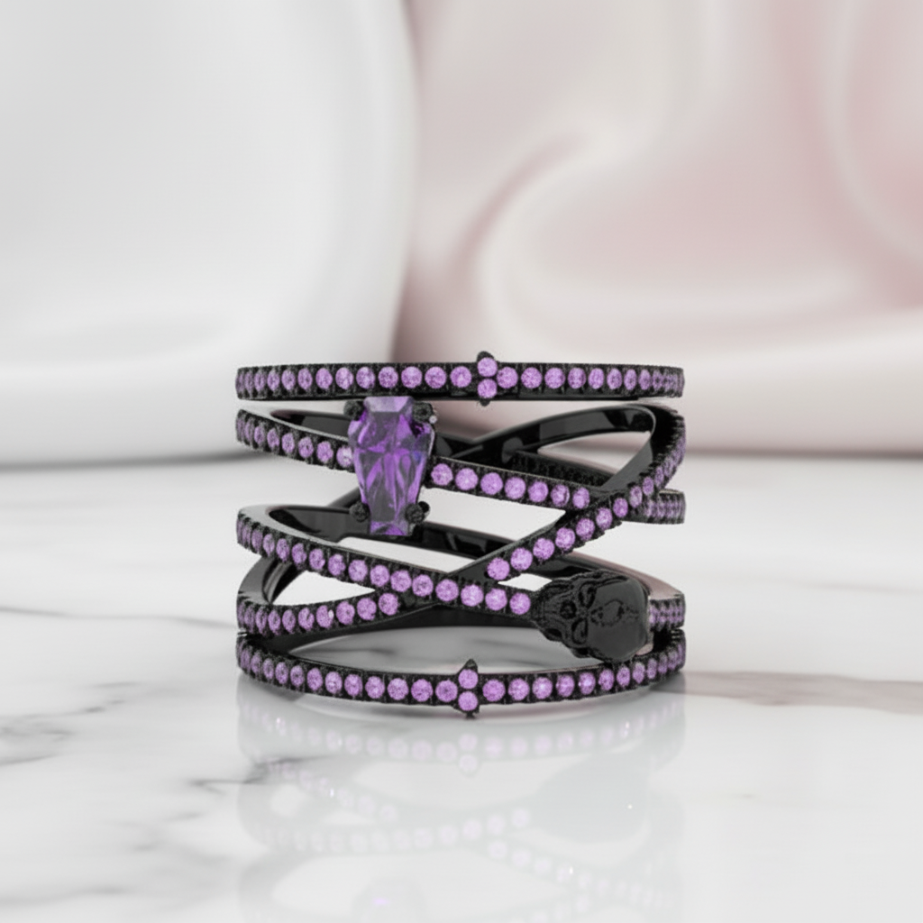 My Other Half- Limited Coffin Shape Diamond Option Rings-Black Diamonds New York