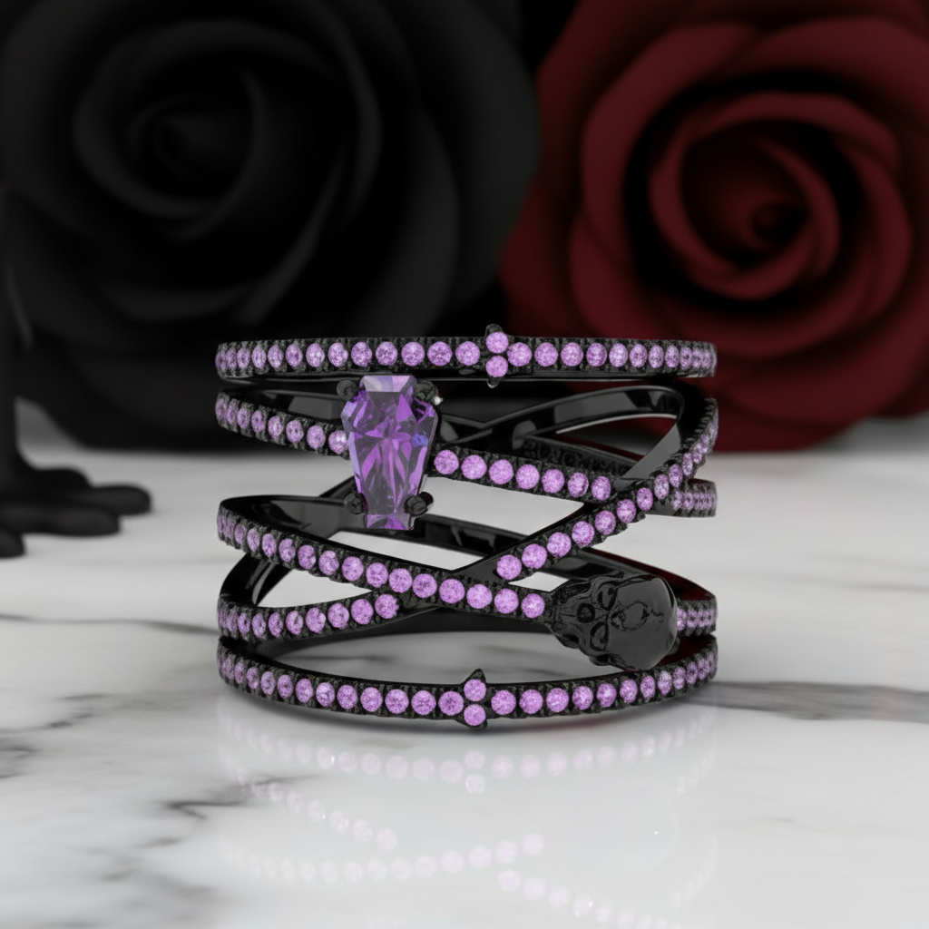 My Other Half- Limited Coffin Shape Diamond Option Rings-Black Diamonds New York