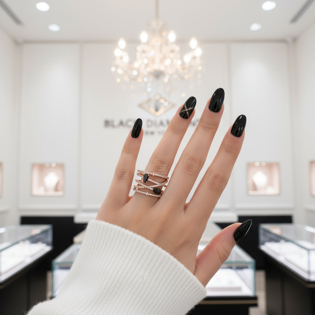 My Other Half- Limited Coffin Shape Diamond Rings-Black Diamonds New York