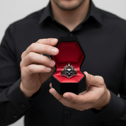 My Queen- 3pc Rose Gold Black Diamond Gothic Ring-Black Diamonds New York