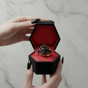 My Queen- 3pc Rose Gold Black Diamond Gothic Ring-Black Diamonds New York