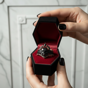 My Queen- 3pc Rose Gold Black Diamond Gothic Ring-Black Diamonds New York