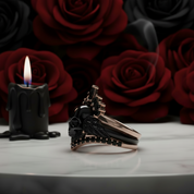 My Queen- 3pc Rose Gold Black Diamond Option Gothic Ring-Black Diamonds New York