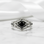 My Ride or Die Promise Ring (Biker Series)- 1.5 Ct Round Cut Diamond Gothic Ring-Black Diamonds New York