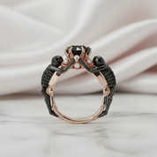 My Ride or Die Promise Ring (Biker Series)- 1.5 Ct Round Cut Diamond Gothic Ring-Black Diamonds New York