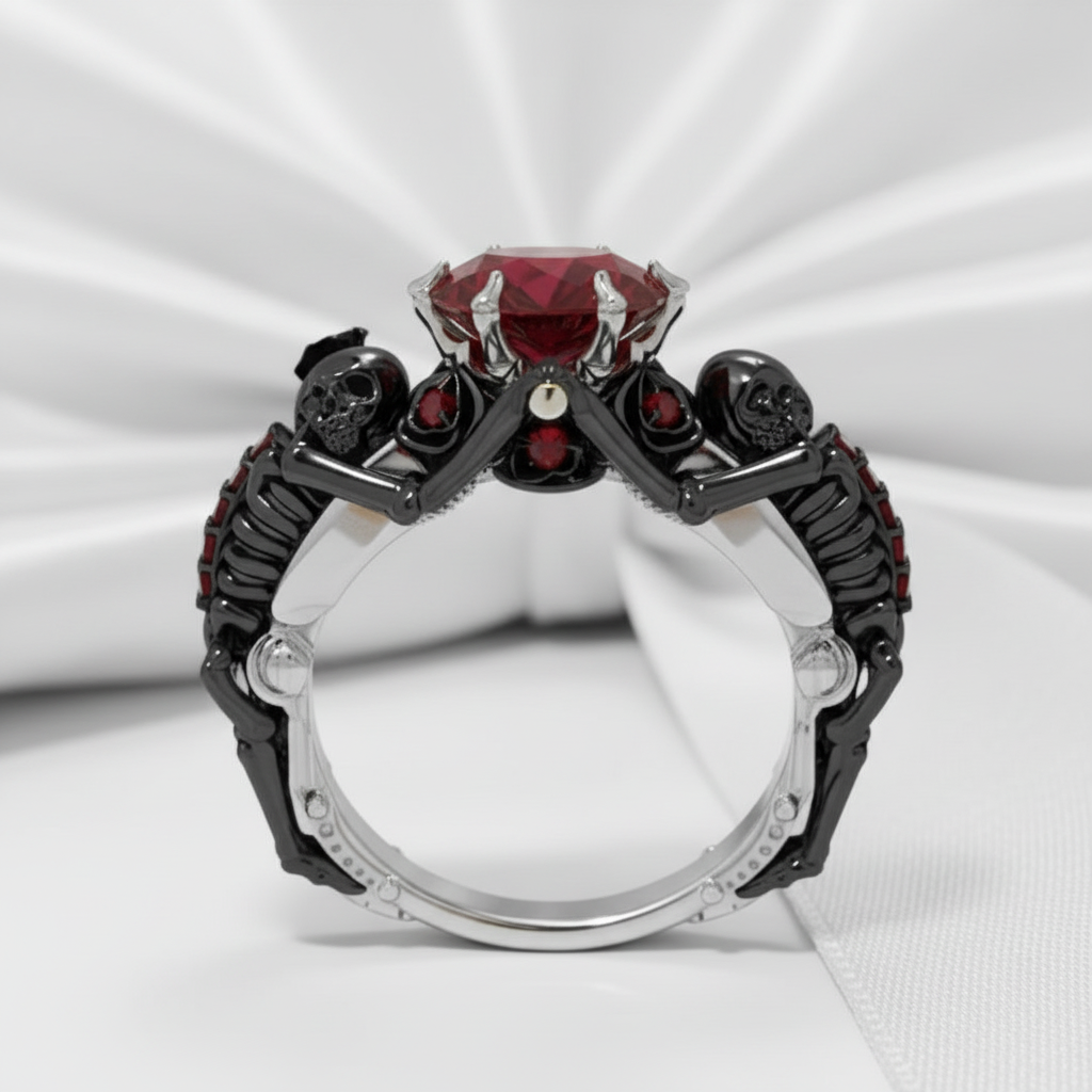 My Ride or Die Promise Ring (Biker Series)- 1.5 Ct Round Cut Diamond Option Gothic Ring-Black Diamonds New York