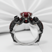 My Ride or Die Promise Ring (Biker Series)- 1.5 Ct Round Cut Diamond Option Gothic Ring-Black Diamonds New York