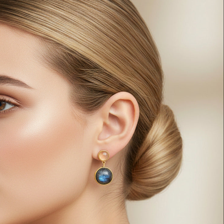 Mysterious Lake Dangle Earrings-Black Diamonds New York