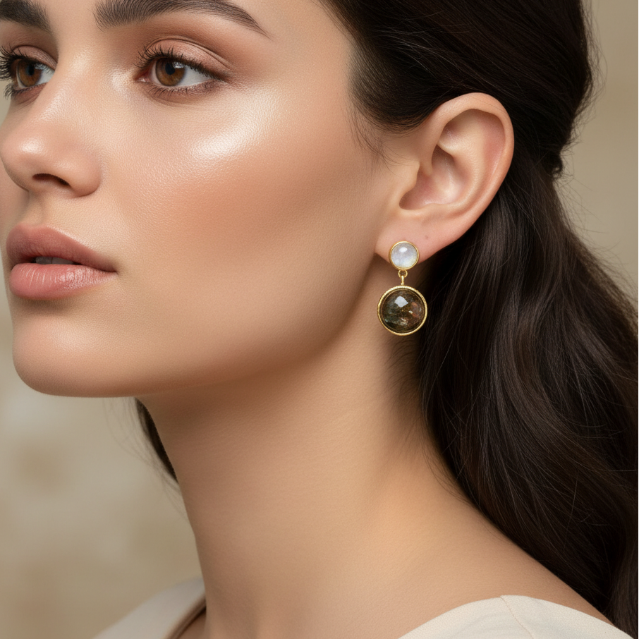 Mysterious Lake Dangle Earrings-Black Diamonds New York