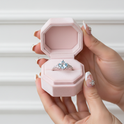 Nano Sky Blue Topaz Stone Engagement Ring-Black Diamonds New York