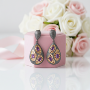 Amethyst Handmade Drop Earrings-Black Diamonds New York