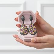 Amethyst Handmade Drop Earrings-Black Diamonds New York