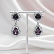 Black Garnet Antique Style Drop Earrings-Black Diamonds New York