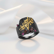 Black Garnet Gemstones Bohemian Ring-Black Diamonds New York