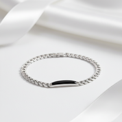 Black Onyx Casual Bar Chain Bracelet-Black Diamonds New York