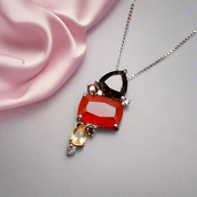 Natural Carnelian & Agate Necklace-Black Diamonds New York