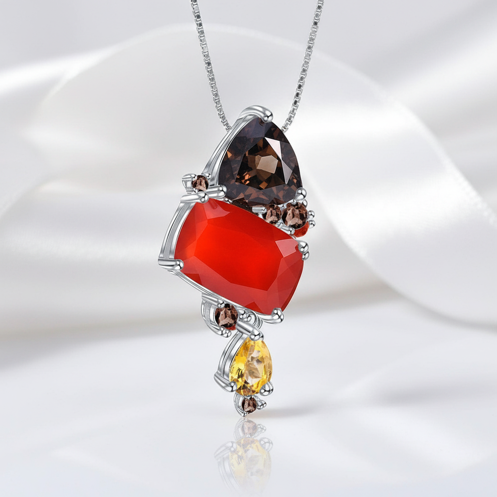 Carnelian & Agate Necklace-Black Diamonds New York