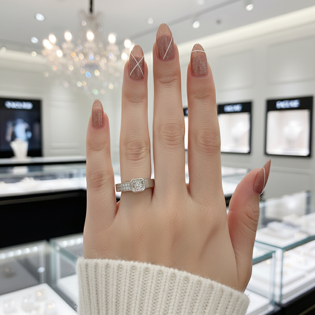 Natural Diamond 14k White Gold Wedding Band-Black Diamonds New York