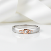 Diamond Option 14k White & Rose Gold 2 Tone Ring-Black Diamonds New York