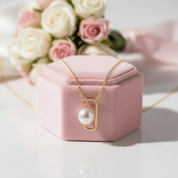 Natural Freshwater Pearl 18k Yellow Gold Necklace-Black Diamonds New York