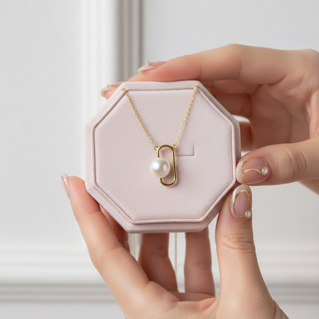 Natural Freshwater Pearl 18k Yellow Gold Necklace-Black Diamonds New York