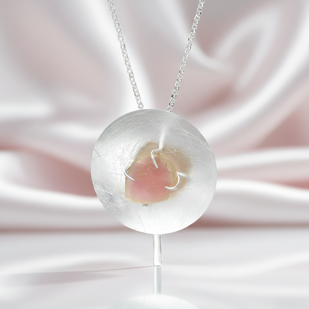 Tourmaline Gemstone Round Necklace-Black Diamonds New York