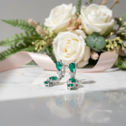Natural Green Agate Vintage Drop Earrings-Black Diamonds New York