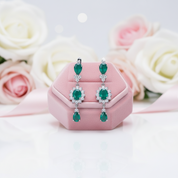 Natural Green Agate Vintage Drop Earrings-Black Diamonds New York