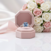 Blue Mystic Quartz Gemstone Engagement Ring-Black Diamonds New York