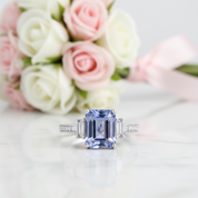 Blue Mystic Quartz Gemstone Engagement Ring-Black Diamonds New York