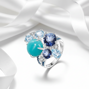 Mix Gemstone Candy Ring-Black Diamonds New York