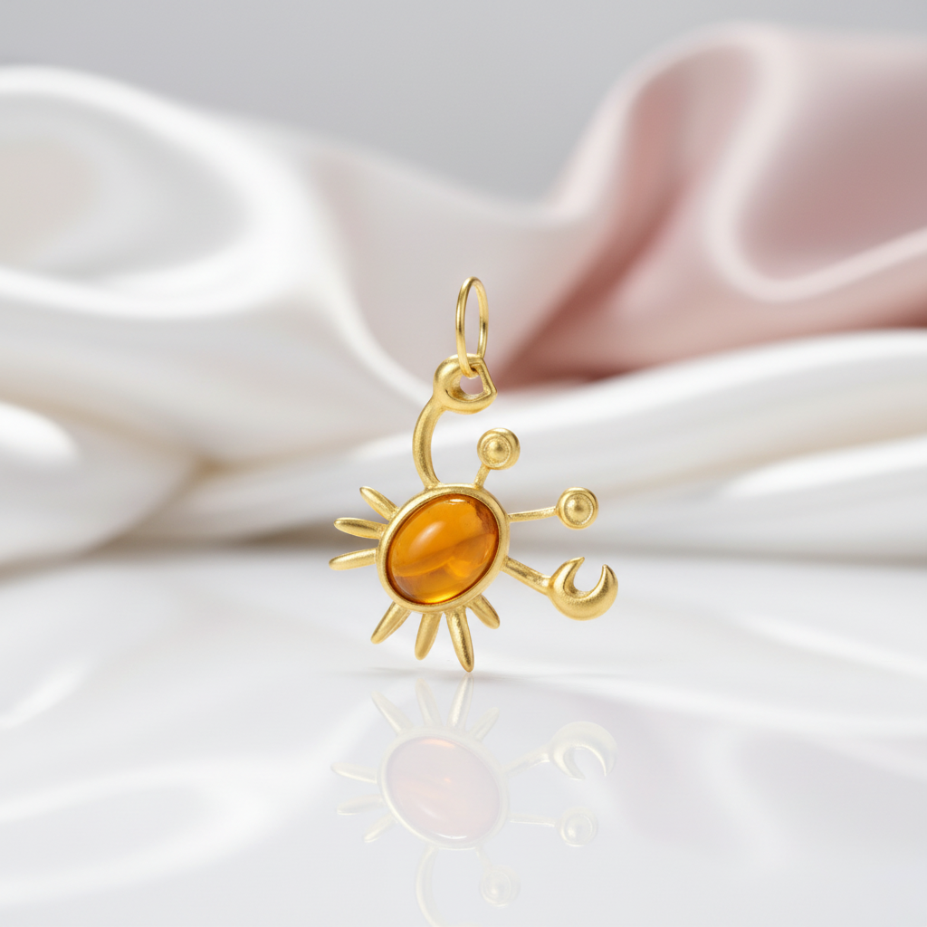 Moonstone Mr. Crab Necklace-Black Diamonds New York