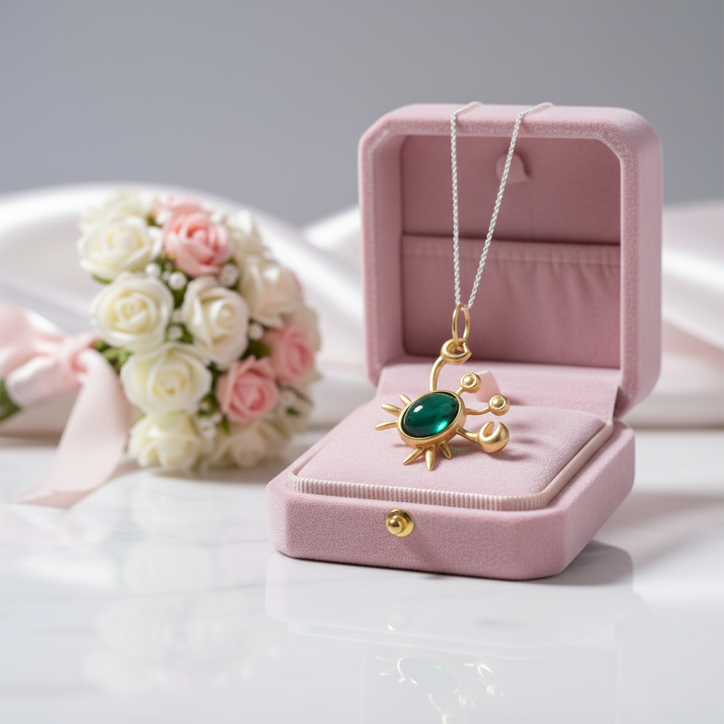 Moonstone Mr. Crab Necklace-Black Diamonds New York