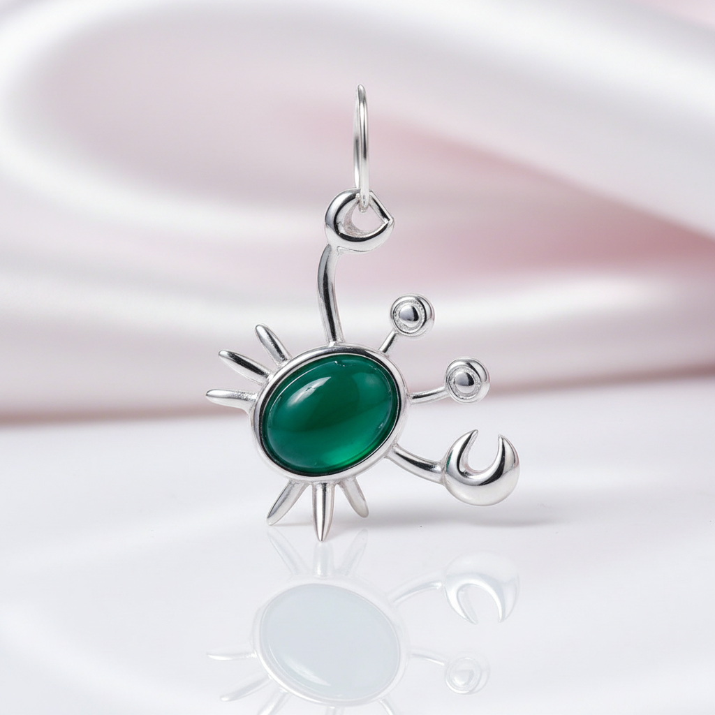 Moonstone Mr. Crab Necklace-Black Diamonds New York