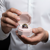 Multicolor Gemstones Handmade Humming Bee Flower Ring-Black Diamonds New York