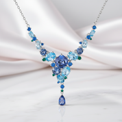 Natural Mystic Quartz Handmade Modern Irregular Necklace-Black Diamonds New York