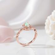 Opal Gemstone Ring-Black Diamonds New York