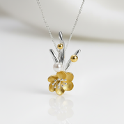 Pearl Winter Blossom & Snow Flower Necklace-Black Diamonds New York