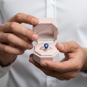 Sapphire Gemstone Vintage Ring-Black Diamonds New York